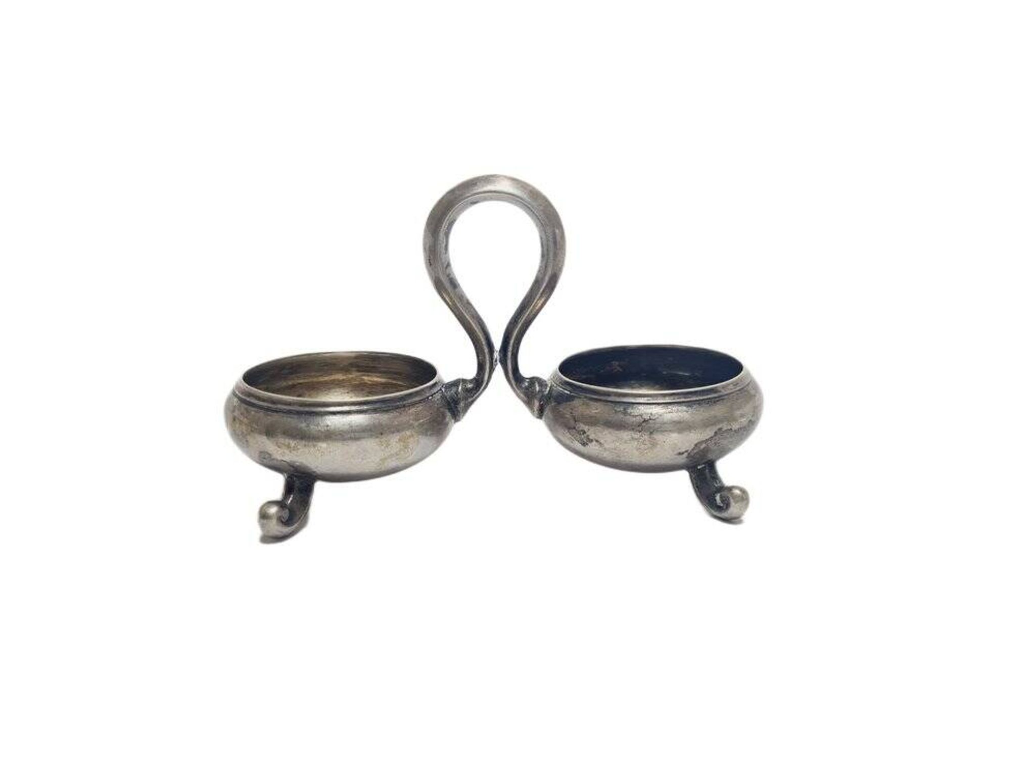Eclectic silver salt and pepper holder, Germany, 1890s