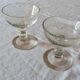 Set of 2 old foot glasses for liqueur