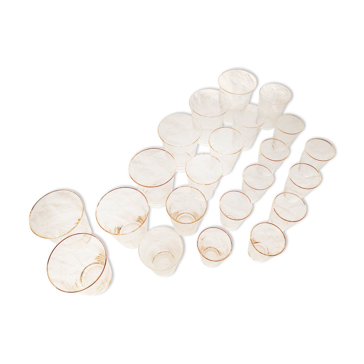 Engraved cup glass service