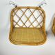 Pair of vintage rattan wall shelves 70s