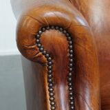 Sheepskin leather club chair