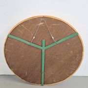 Large Mid-Century Round Pine Mirror, Denmark, 1960s