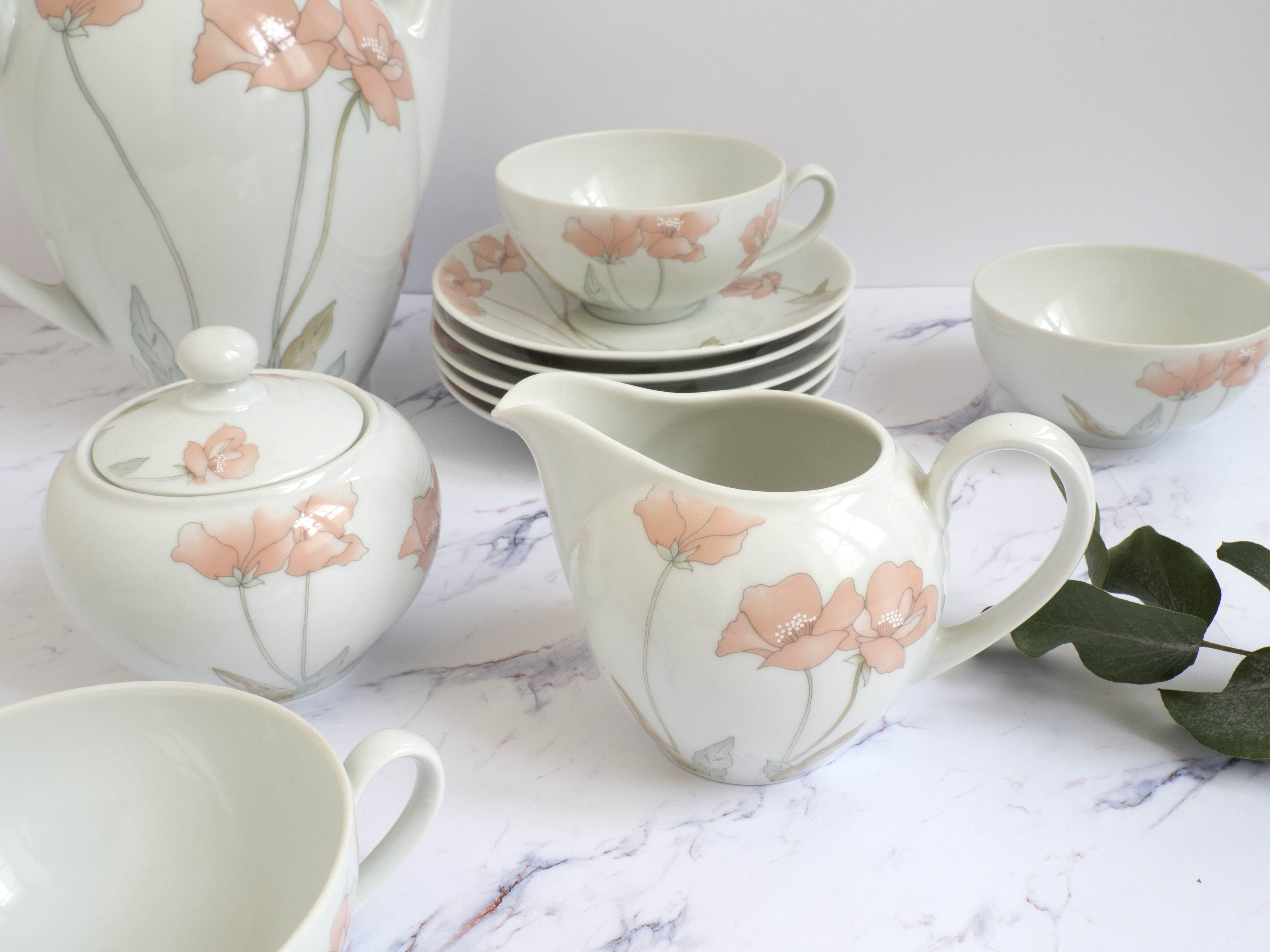 Service à café/thé vintage motif floral