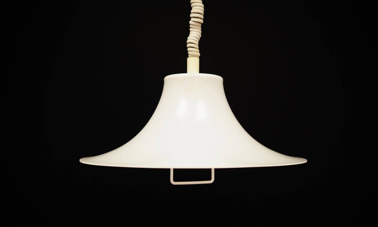 White pendant lamp, Danish design, 1970s, manufacturer: Fog & Morup