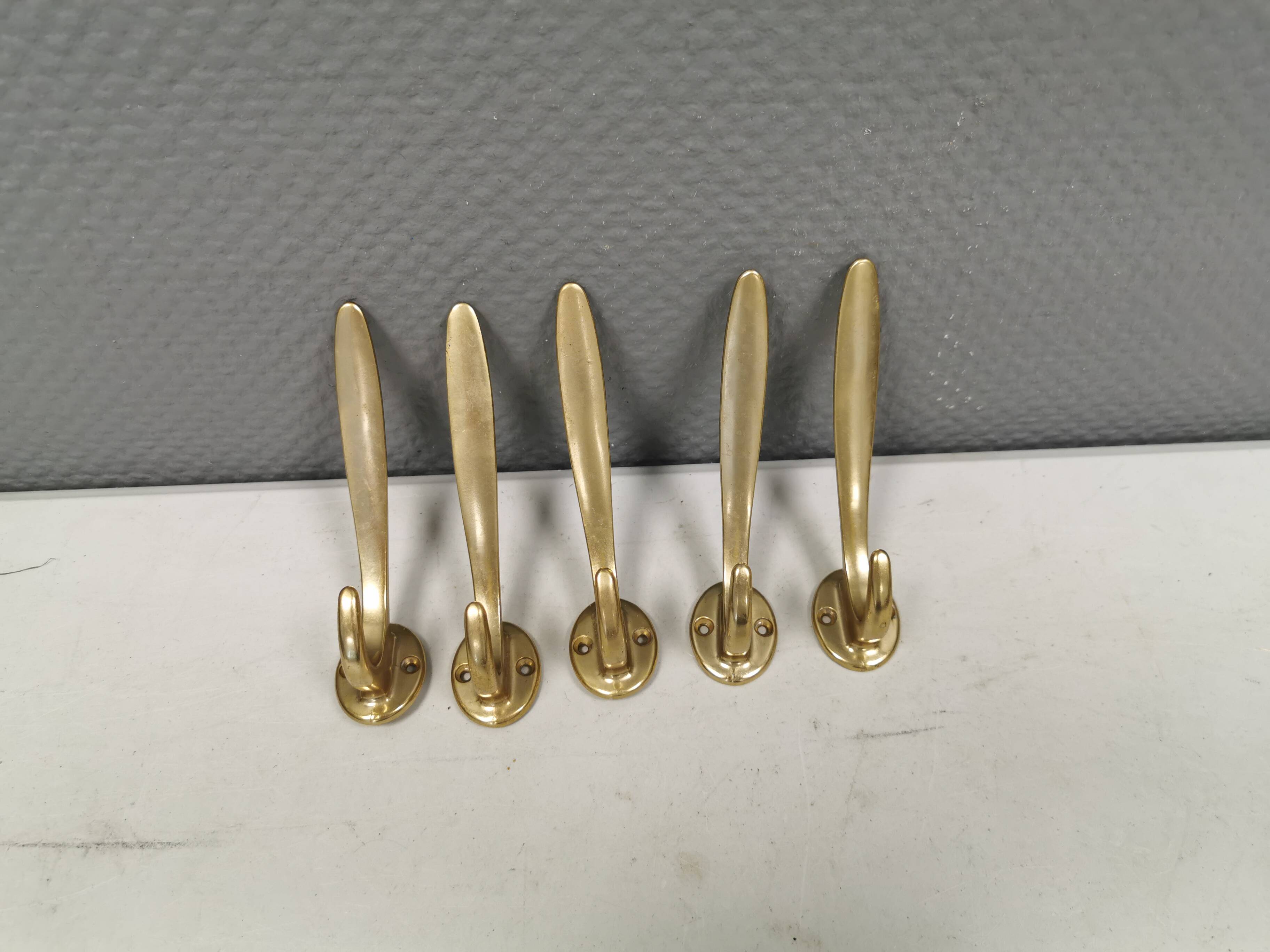 5 beautiful vintage coat hooks for your hallway, Denmark, estimated 1980s.