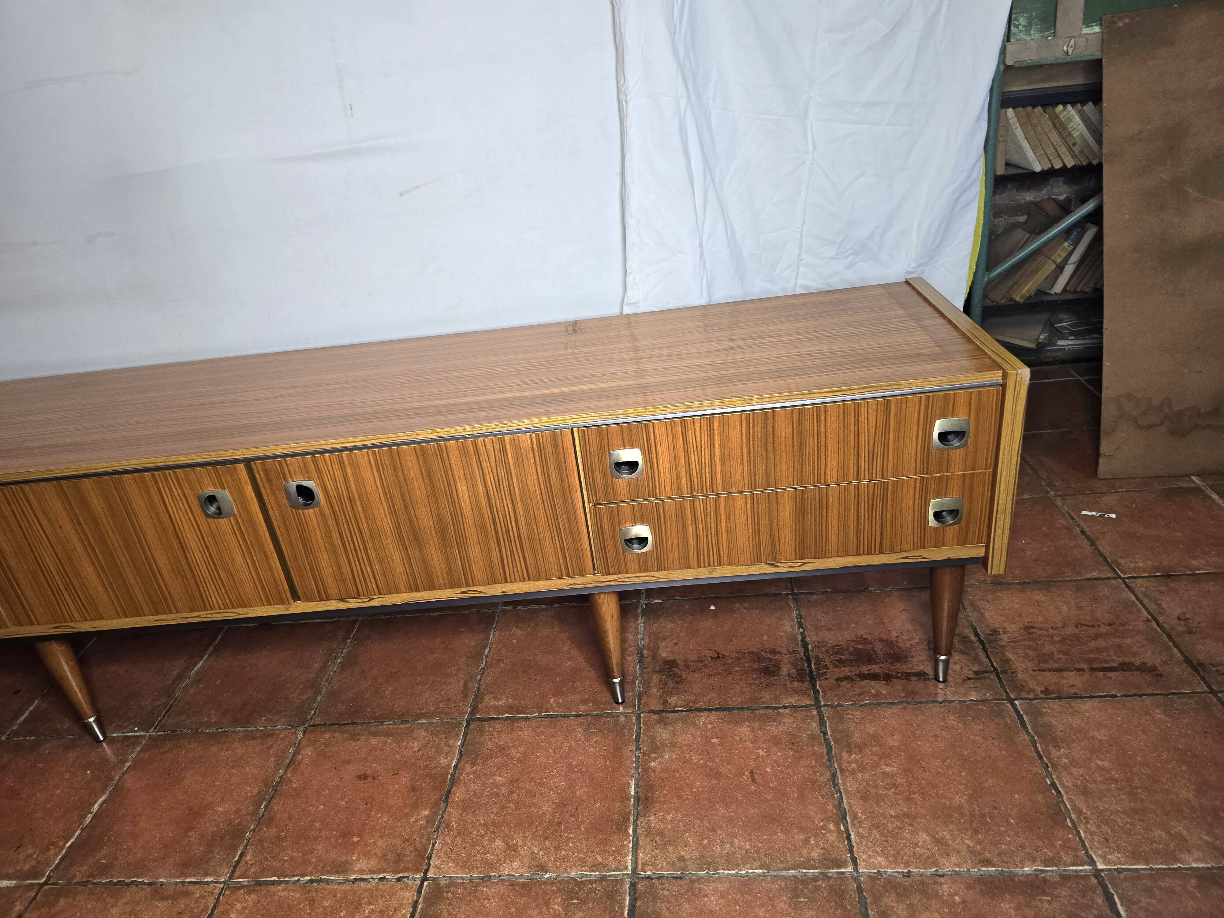 Scandinavian low sideboard from the 60s in teak