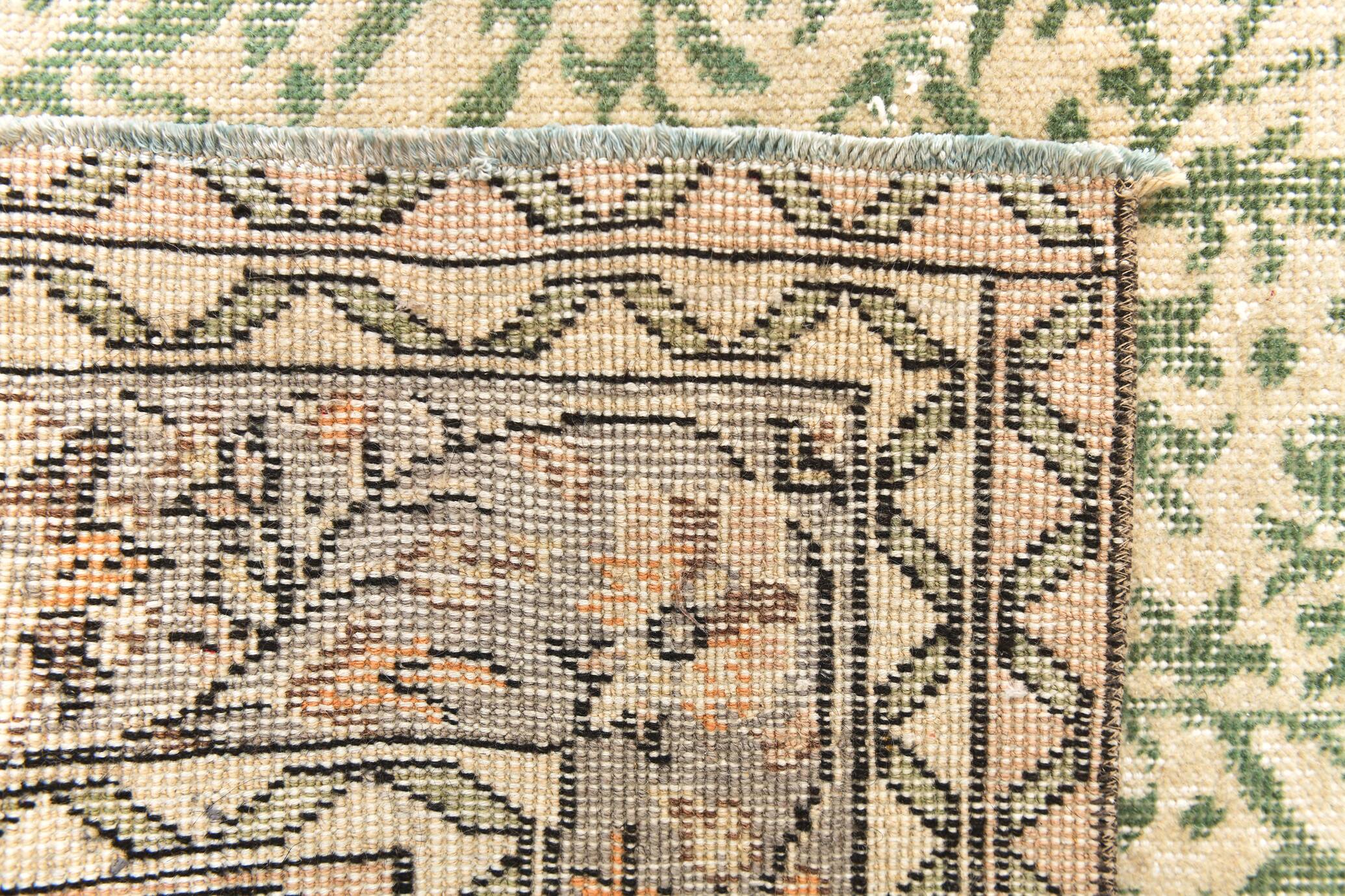 6x9 Sage Green Classic Pattern Turkish Vintage Rug, 170x281 Cm