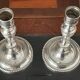 Pair of Christofle silver metal candle holders.