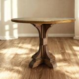 Round reclaimed wooden table || Rustic furniture || Vintage