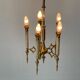 Brass chandelier with 5 light arms, Italy, 1960s