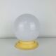 Art Deco opaline globe wall or ceiling light, yellow base