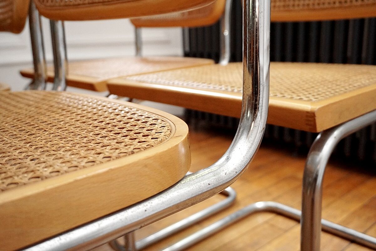 Lot of 4 Cesca B32 chairs by Marcel Breuer