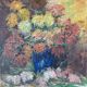 Table huile sur toile  "Bouquet of flowers" signed M De Rebeval  twentieth century