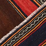 4x8 Brown & Blue Turkish Vintage Kilim Rug 139x245Cm SK 2314