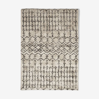 Tapis berbere ecru motif tribal noir 160x230 cm