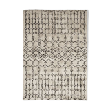 Ecru Berber rug black tribal pattern 160x230 cm