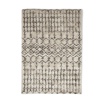 Tapis berbere ecru motif tribal noir 160x230 cm