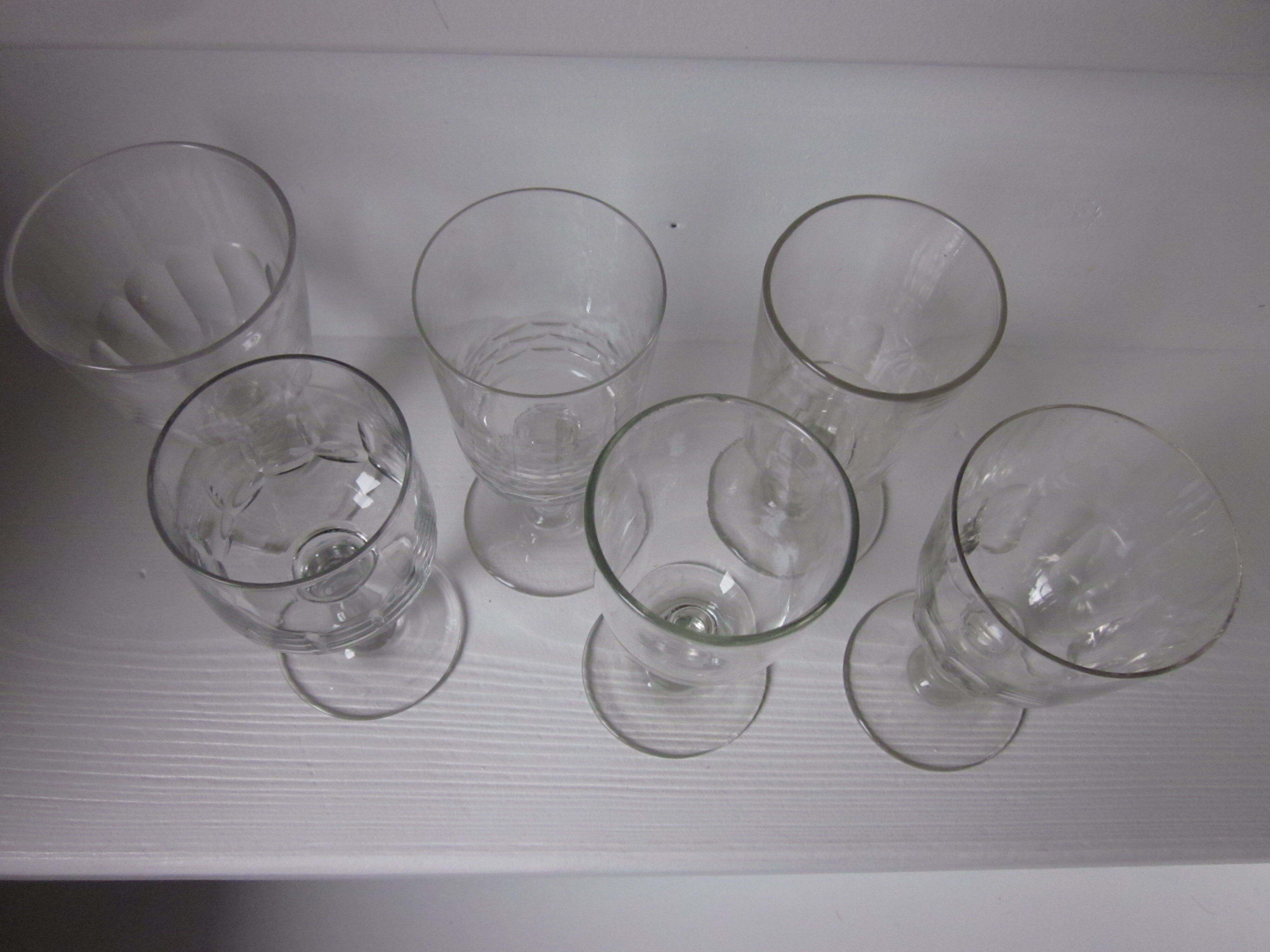 Batch of 6 old glass glass blown depareillè