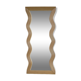 Zigzag rattan foot mirror H:182cm