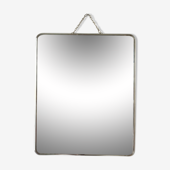 Miroir de barbier en aluminium chromé ☐ 29,5 x 24 cm