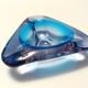 Large Triangular Blue Murano Glass Trinket Bowl - Ashtray, Italy 1970s