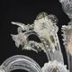 Wonderful large size Venetian chandelier, transparent and gold Murano glass