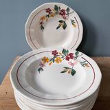Set of 10 hollow plates in Sarreguemines earthenware, Bitche model