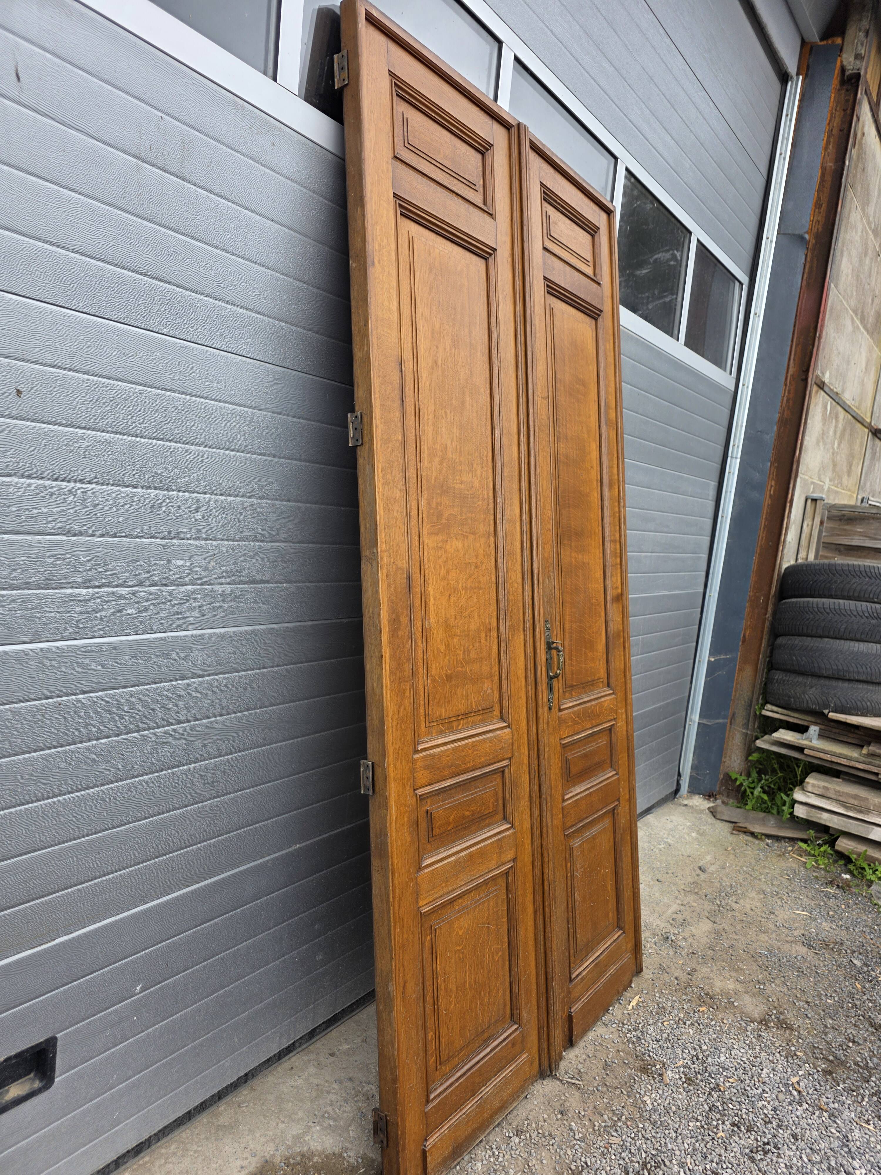 6 solid oak partition doors, 277cm in height (exceptional model)