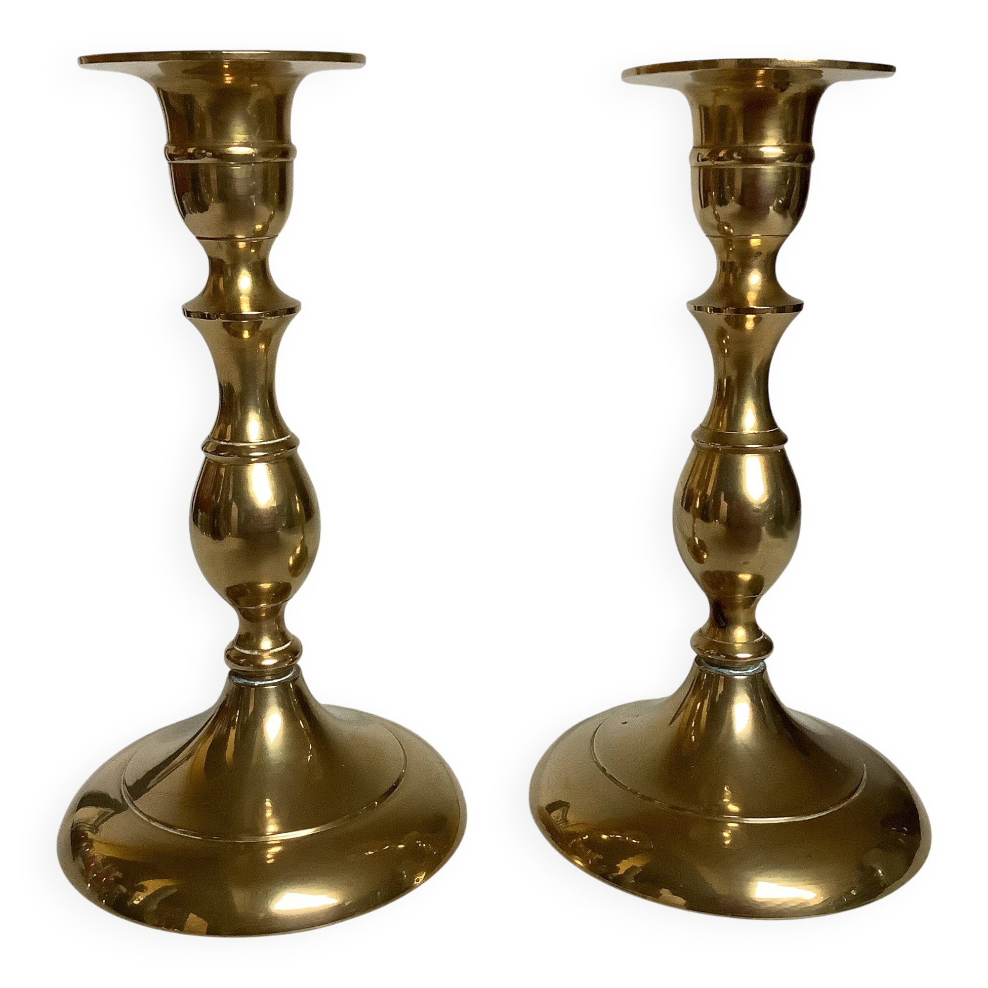 Pair of brass candlesticks