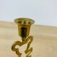 Vintage teddy bear brass candle holder