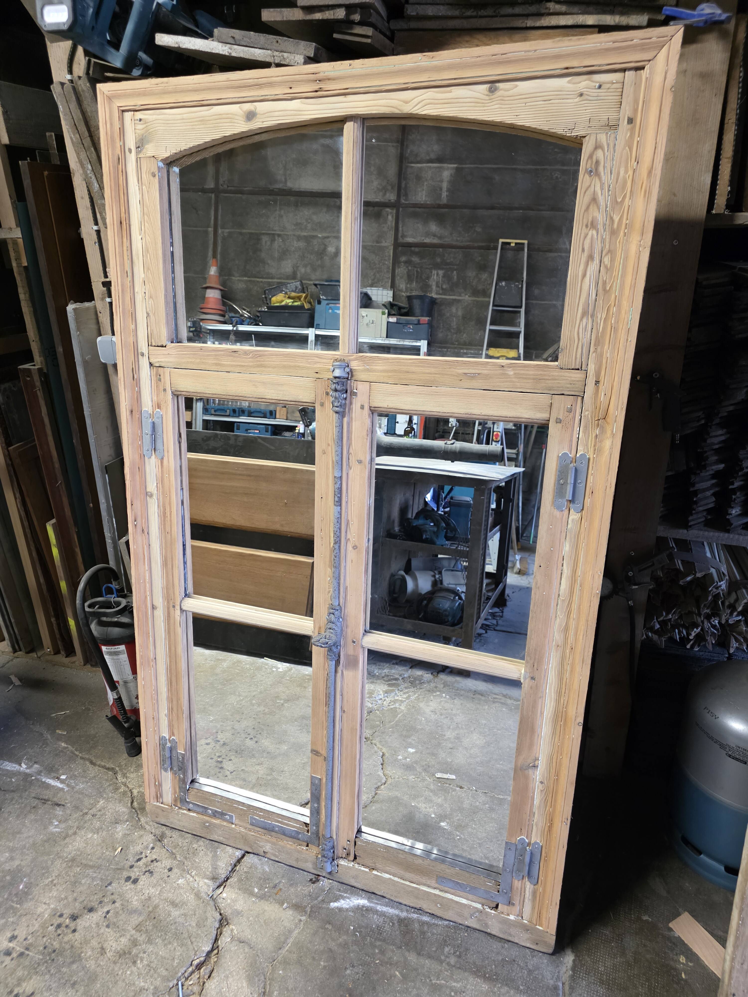 Pine window mirror from the 19th century.