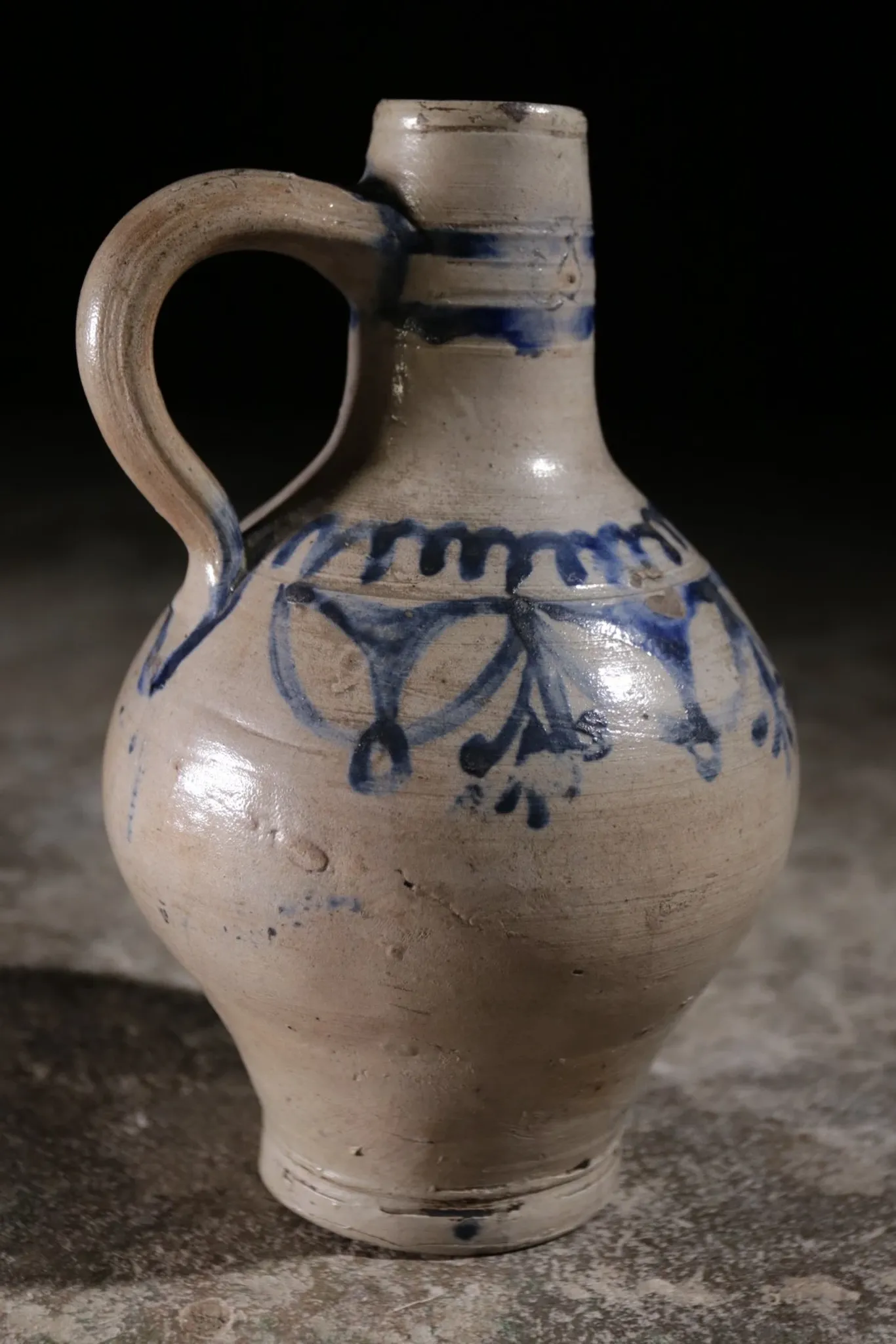 Westerwald stoneware jug with cobalt blue decor – 18th c.