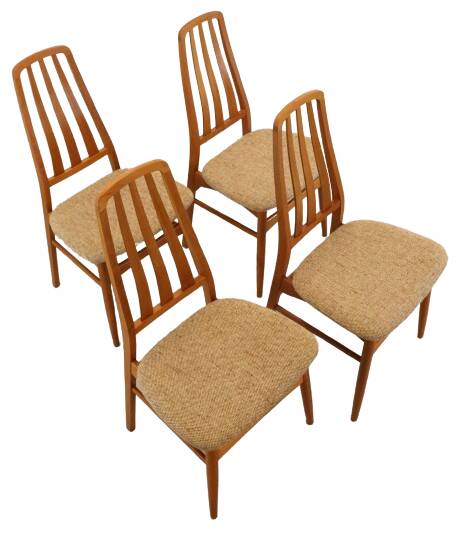 Set van 4 teak deense Vamdrup eetkamerstoelen 'Rudbol'