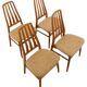Set van 4 teck deense Vamdrup eetkamerstoelen 'Rudbol'