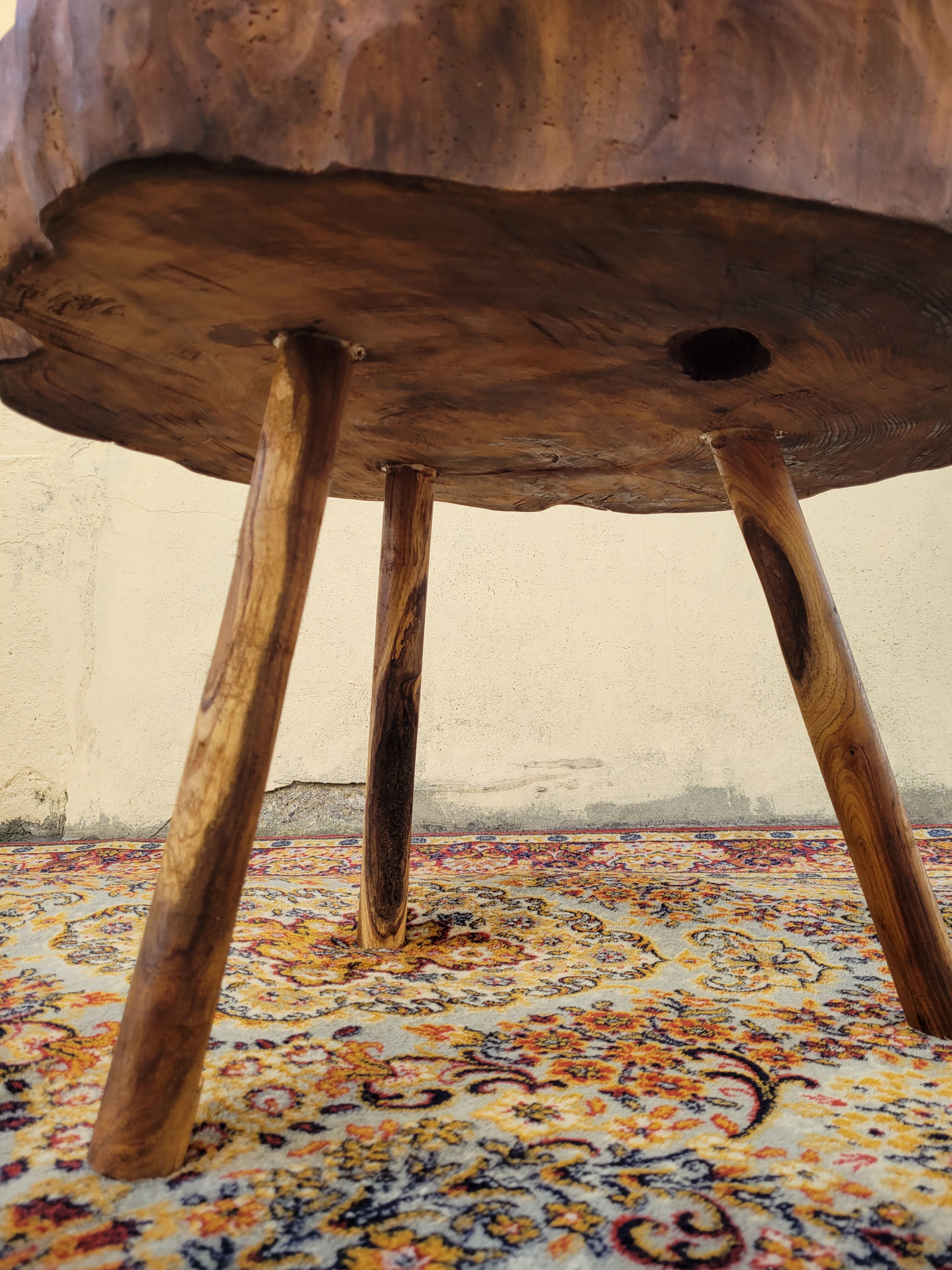 Brutalist chestnut coffee table