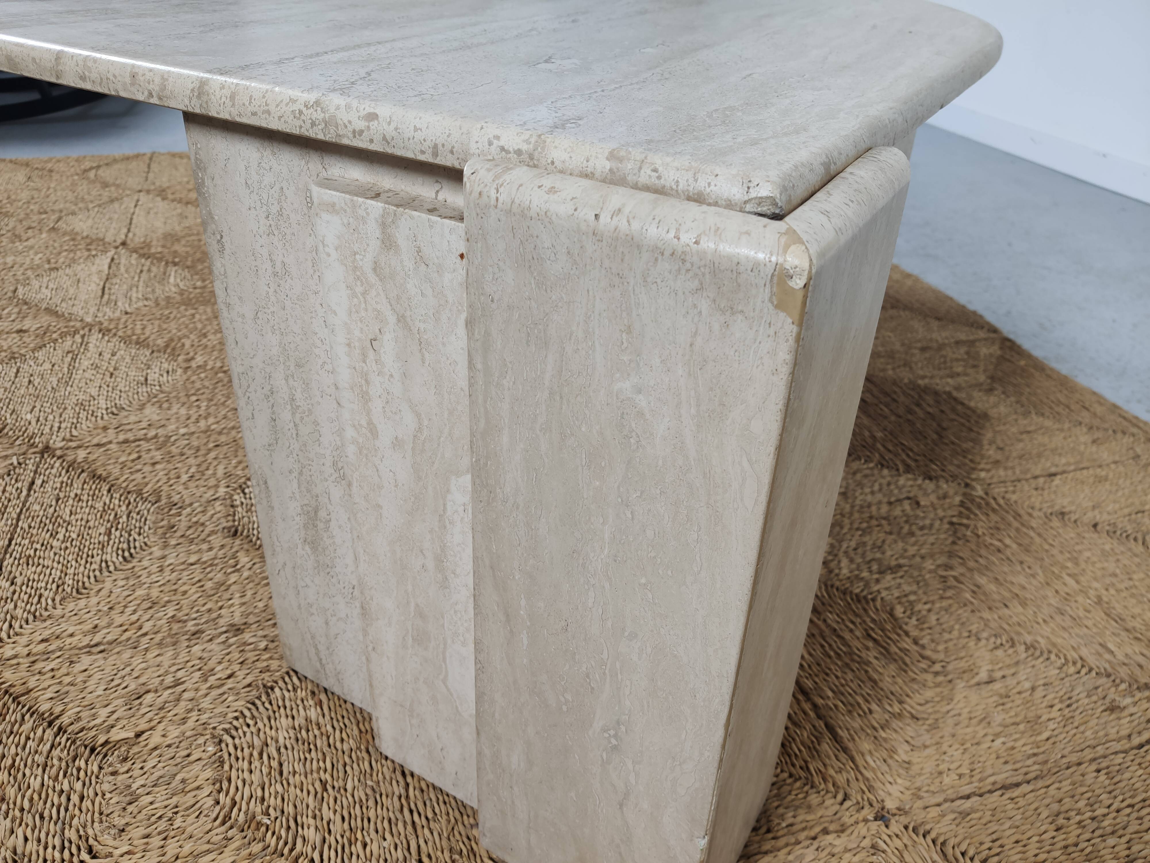80s travertine coffee table