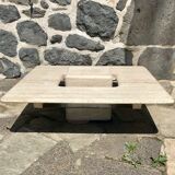 Table basse en travertin sculpturale