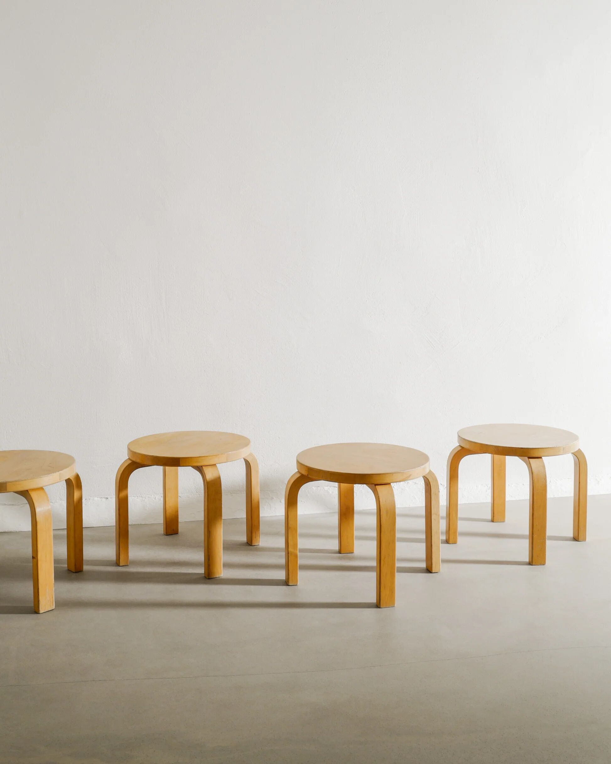 Vintage Finnish Children Stools by Alvar Aalto Produced by Artek, 1980s