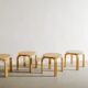 Tabourets d'enfant finlandais vintage d'Alvar Aalto, produits par Artek, années 1980