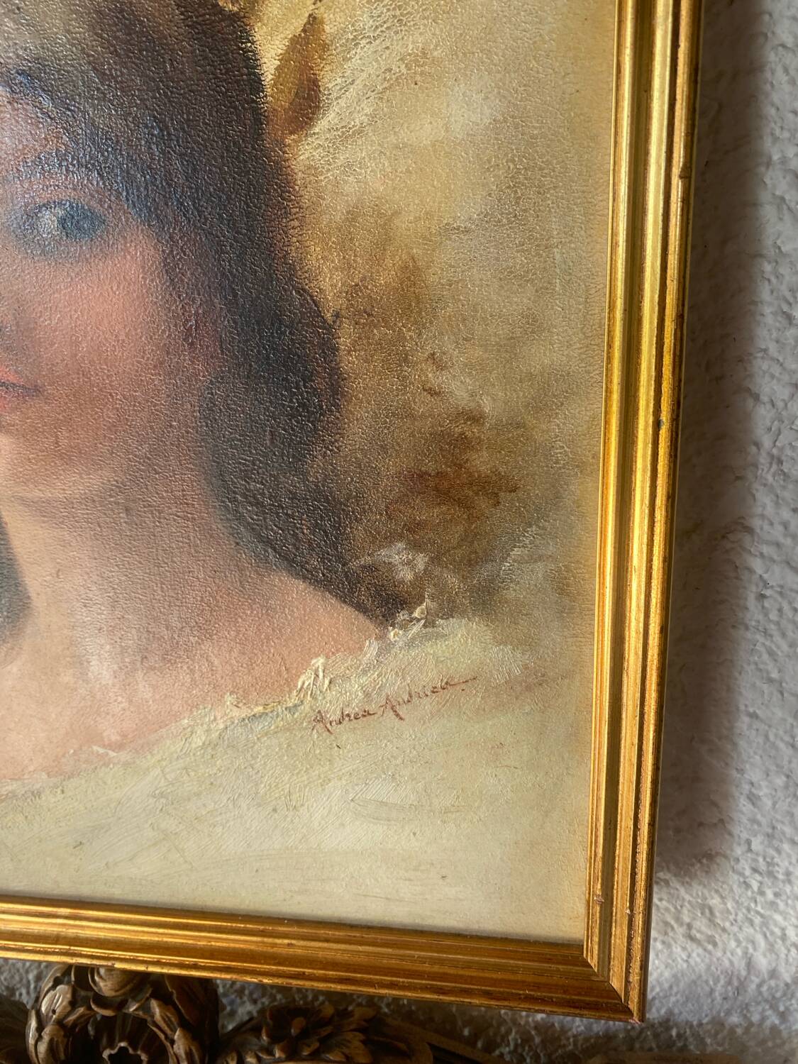 Portrait of a young woman with a laurel crown.