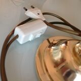 Brass bedside lamp and bubbled glass globe / vintage 60s-70s