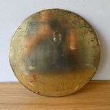 Hammered brass mirror from the 70s, 28 cm