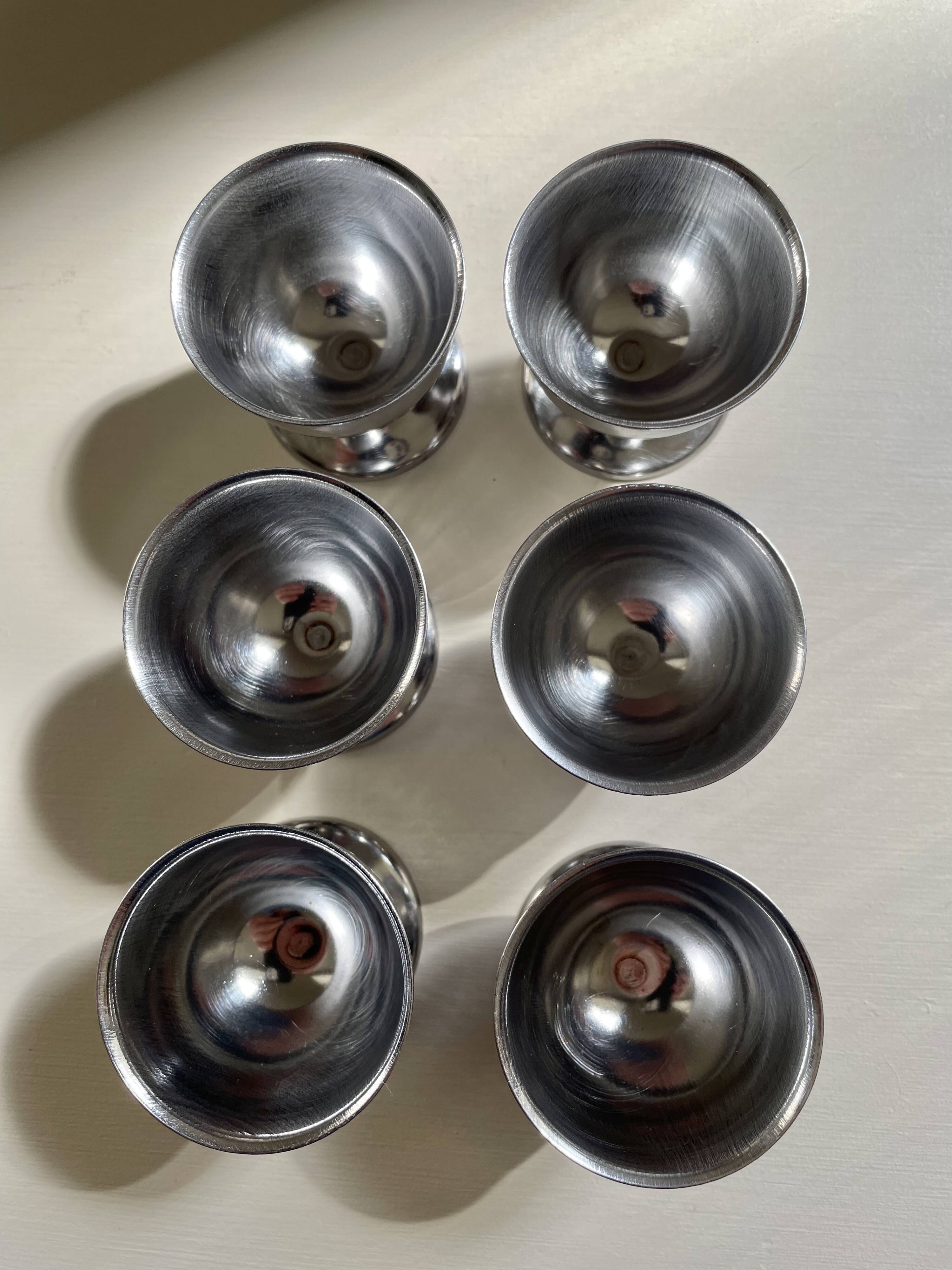 Vintage stainless steel egg cups