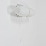 White double wall lamp Bauhaus Wilhelm Wagenfeld, Linder Germany, 1950s