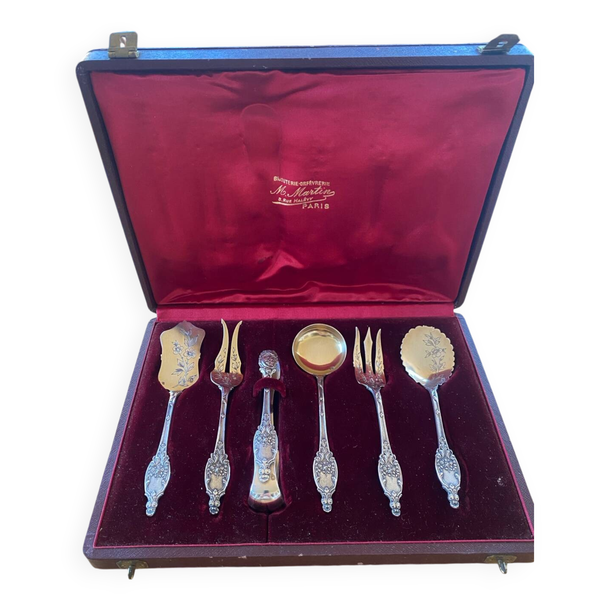 Solid silver mignardises cutlery set