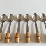 Set of 6 teaspoons bamboo 1960 mid century riviera
