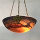 Art Deco 1 Feu Noverdy France basin pendant light in marmoreal glass paste