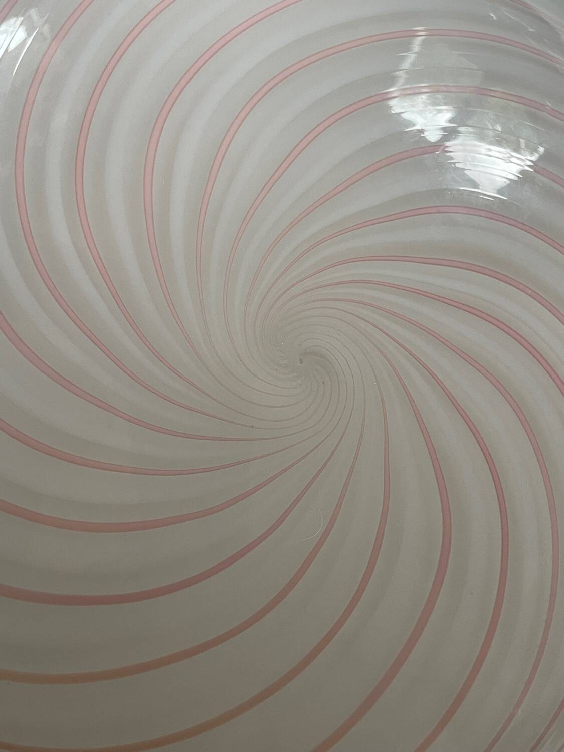 Murano Pink Swirl Glass Ceiling Light by Venini