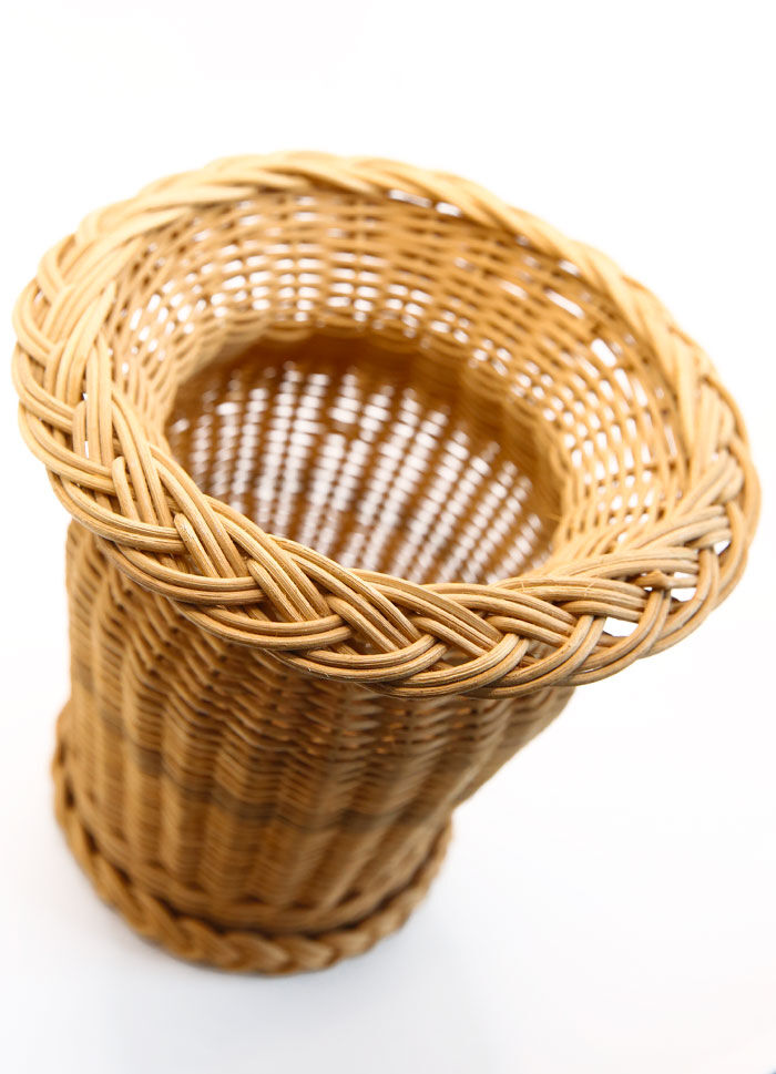 Handcrafted and vintage woven rattan/wicker vase