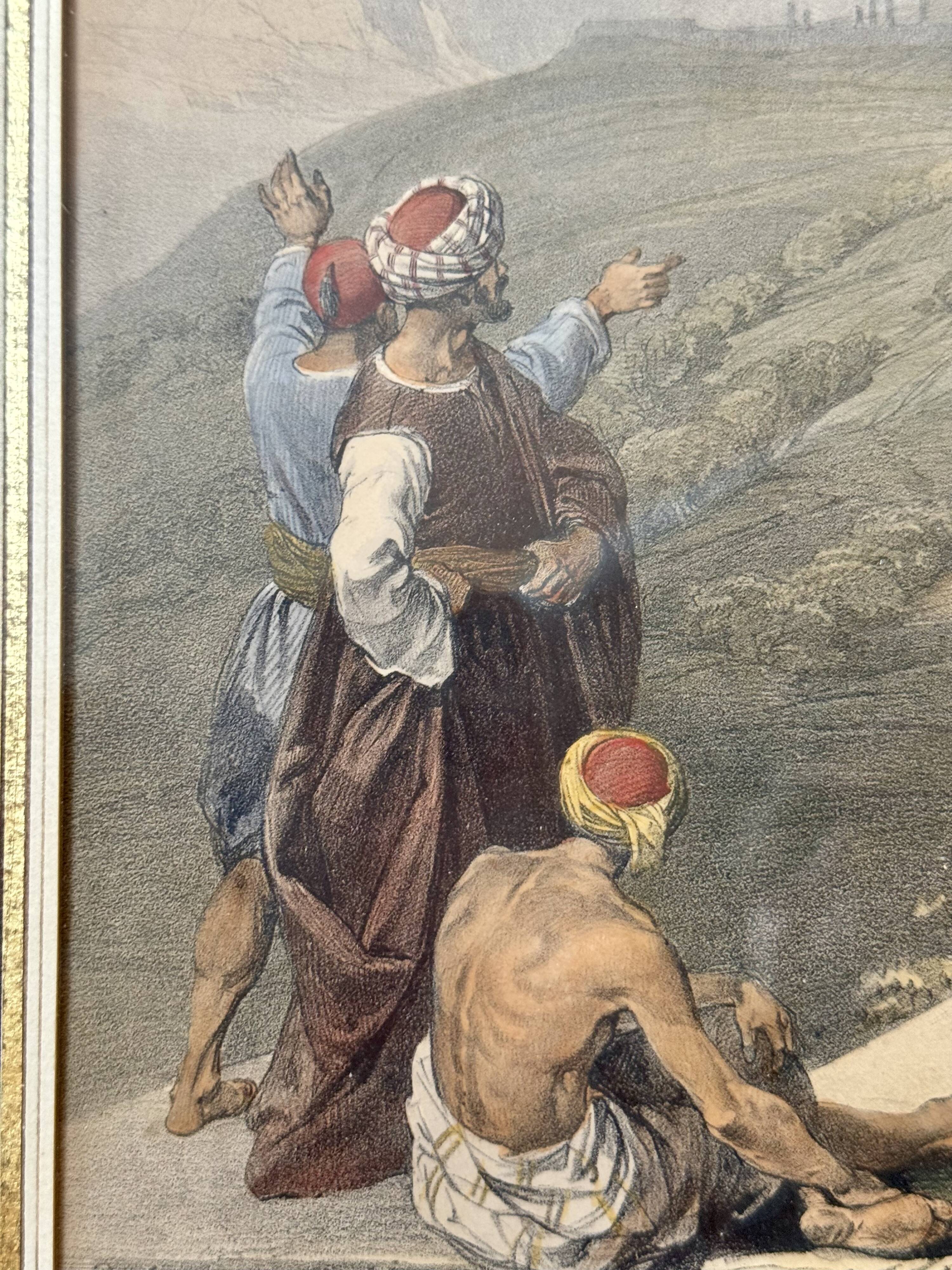 Old orientalist painting, Sebastia, after David Roberts 20th century